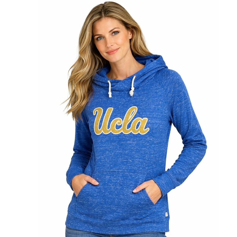 Colosseum UCLA Hoodie Womens Medium Blue Space Dye Funnel Neck Pullover Athletic